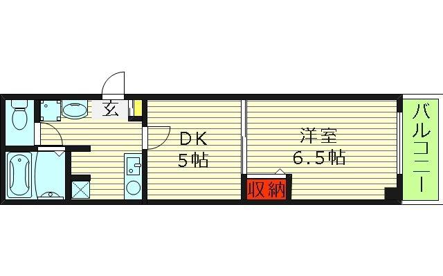 グランデージ 都島(1DK/2階)の間取り写真
