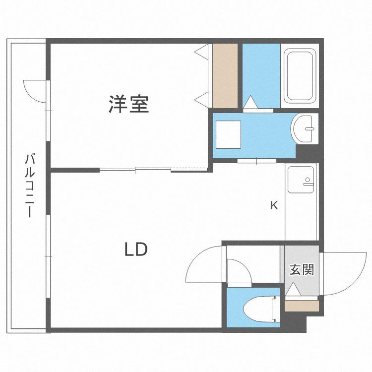 ARIES 35(1LDK/1階)の間取り写真