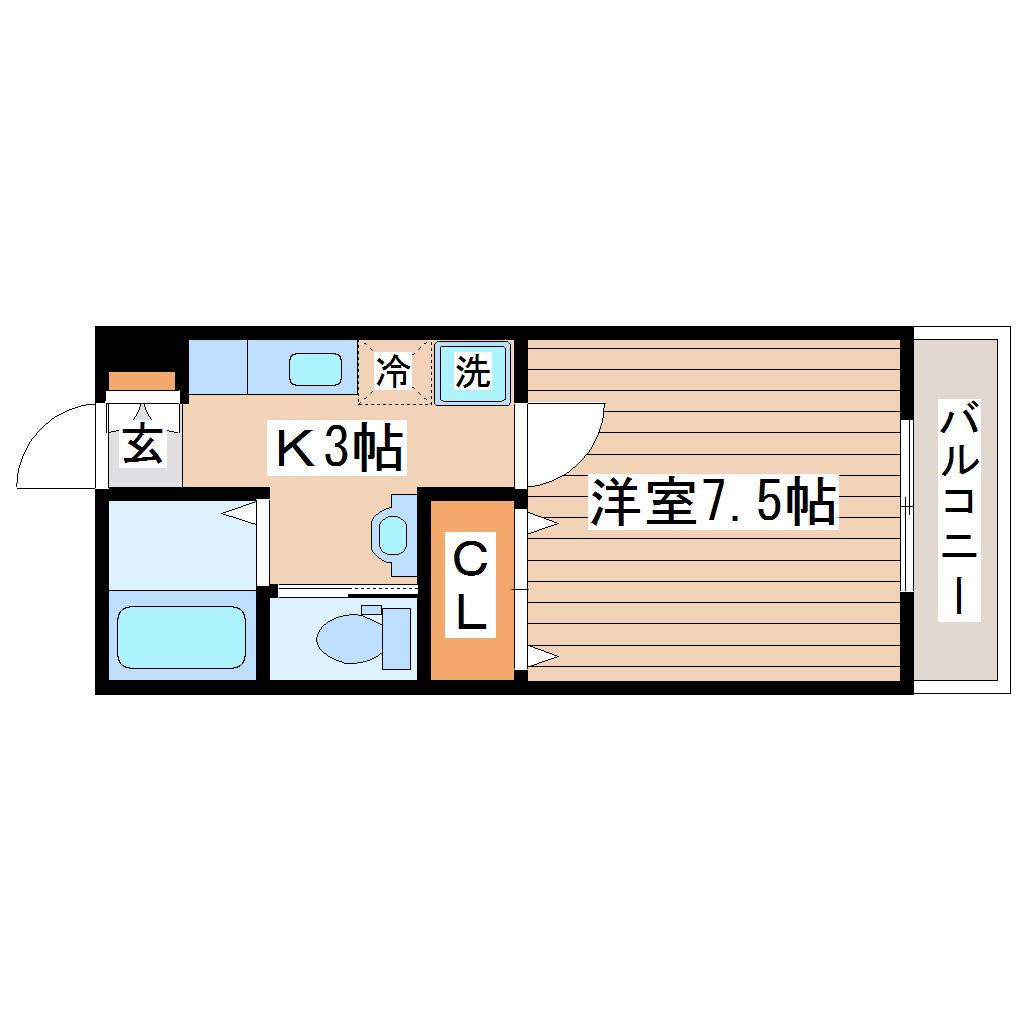 イーストアベニュー(1K/1階)の間取り写真