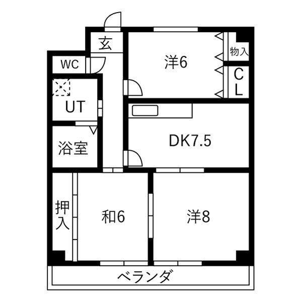 HOUSE松本(3DK/2階)の間取り写真