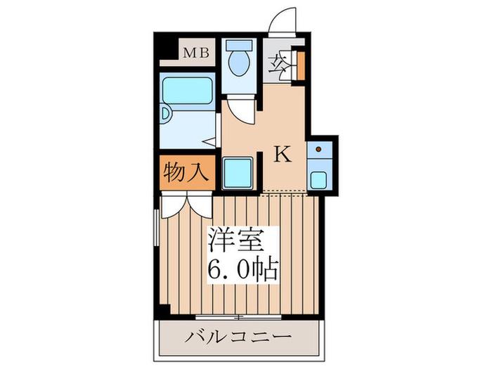 天野屋ビル(1K/4階)の間取り写真