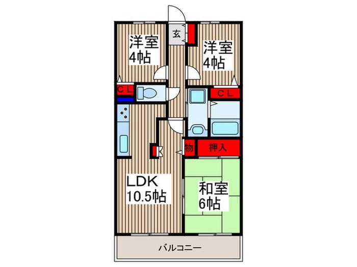 マ・メゾン寿(3LDK/4階)の間取り写真