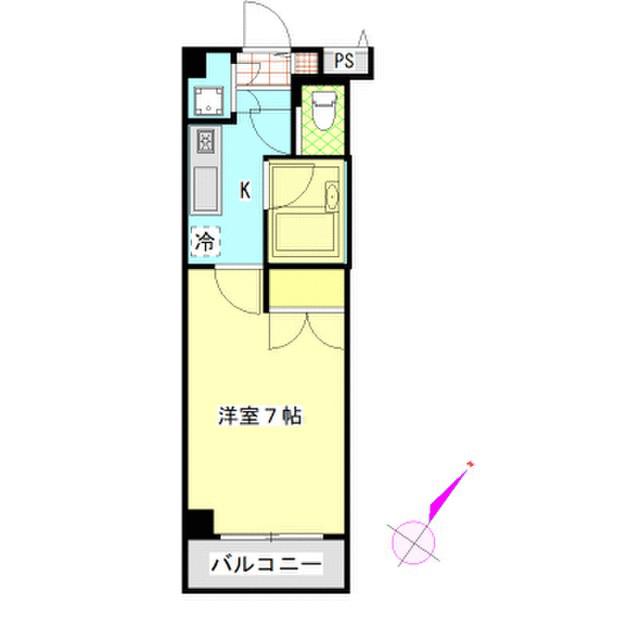 エトワール多摩川(1K/3階)の間取り写真