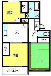 ウエストパーク三橋(3DK/2階)の間取り写真
