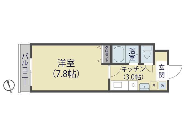 ソレアード・スィエテ(1K/6階)の間取り写真