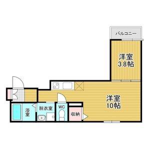 GRAND FUSE(1LDK/2階)の間取り写真
