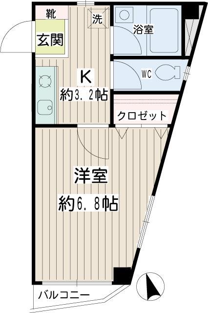 COMESTA(1K/4階)の間取り写真
