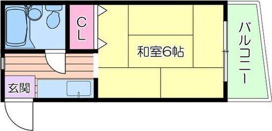 コスモス暁(1K/1階)の間取り写真