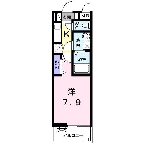 クレセント(1K/3階)の間取り写真