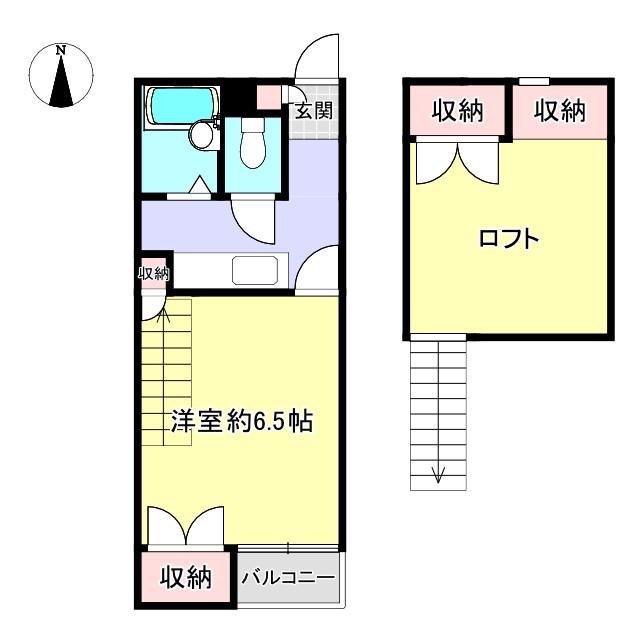 セイラBOX剣崎I(1K/2階)の間取り写真