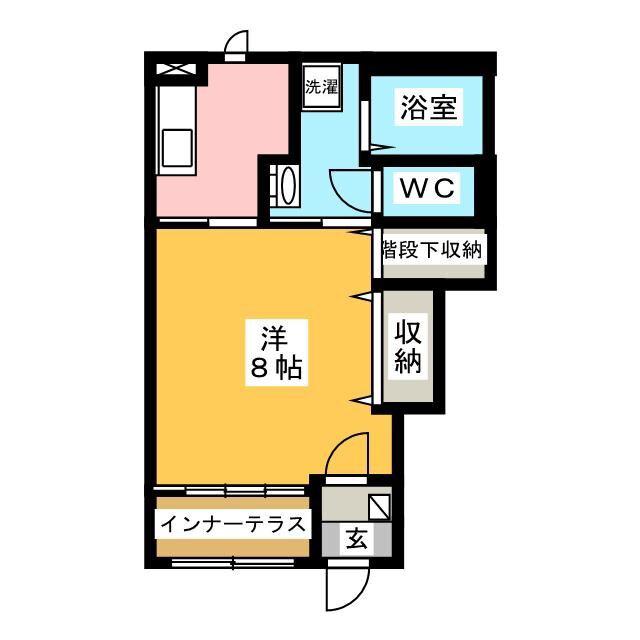 WARM(1K/1階)の間取り写真