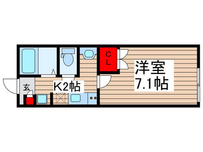 セナ船橋(1K/1階)の間取り写真