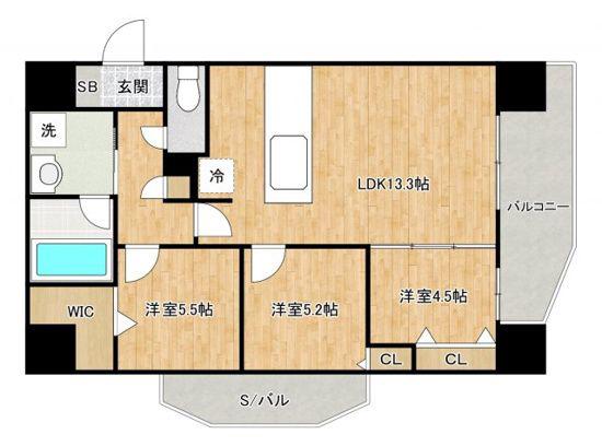 AXIA WILL帯山(3LDK/10階)の間取り写真