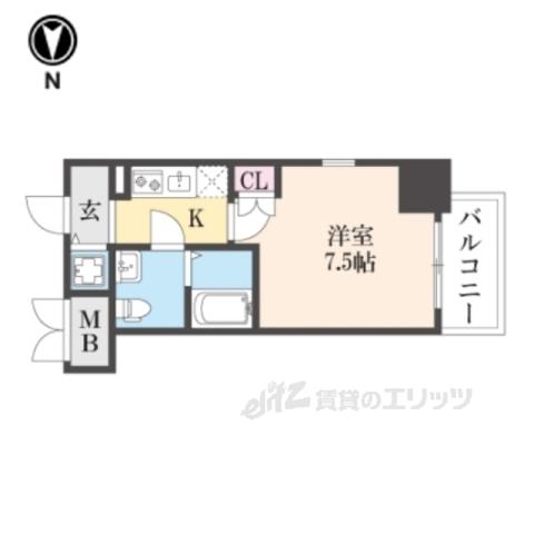 エス・キュート尼崎2(1K/5階)の間取り写真