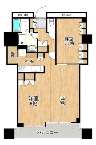 クラッシィハウス千代田富士見(2LDK/2階)の間取り写真