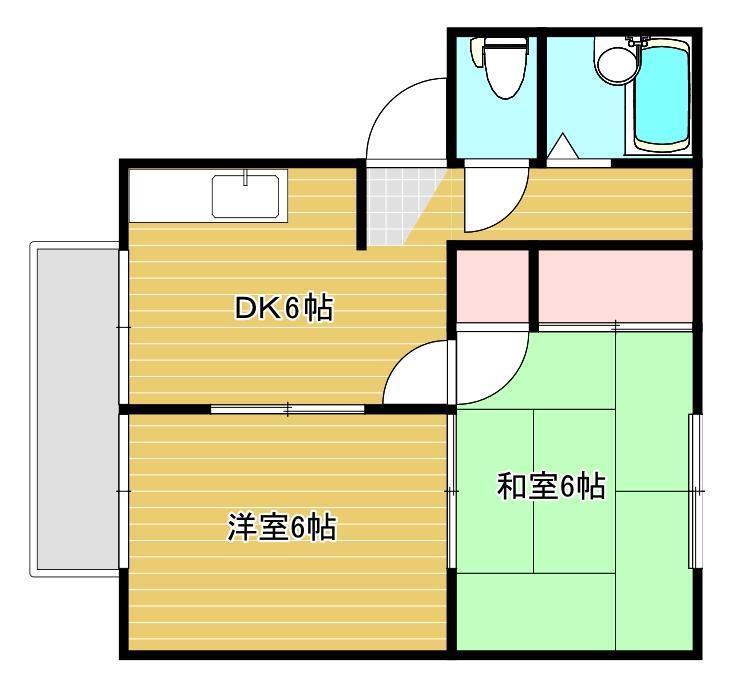 エコーハイツスミ(2DK/2階)の間取り写真