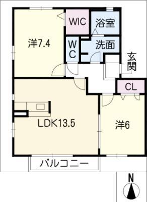 GRACE MAISON(2LDK/2階)の間取り写真
