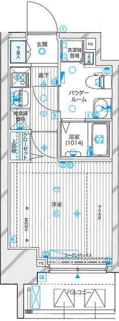 メインステージ蒲田VIエグザ(1K/11階)の間取り写真