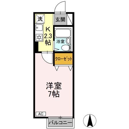 エントピア新秋津AB(1K/1階)の間取り写真