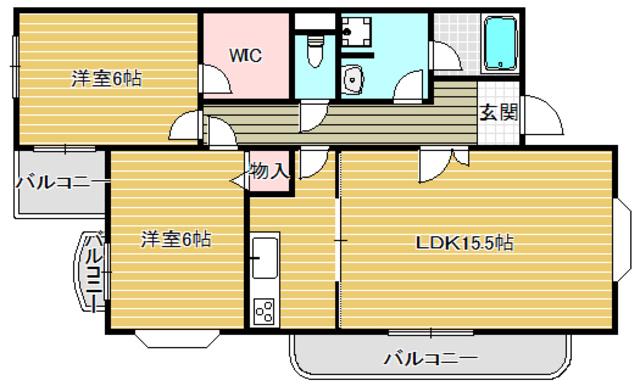 ハウスシェーンブルン(2LDK/1階)の間取り写真