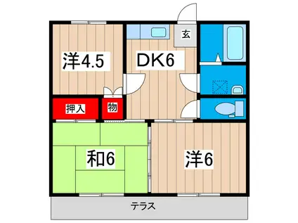 ハイツ内山(3DK/1階)の間取り写真