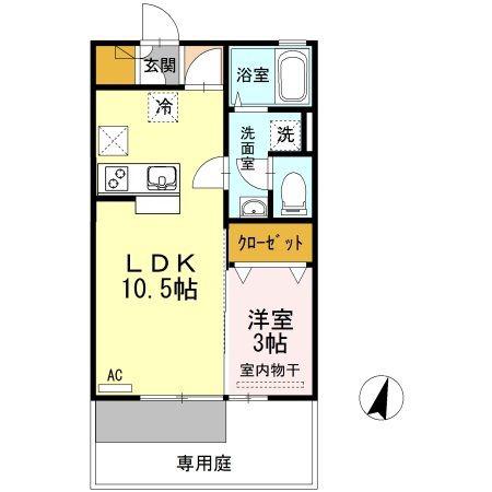 T・コート(1LDK/1階)の間取り写真