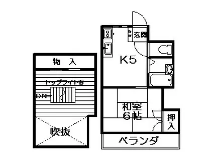 コーポ芳傳(1K/2階)の間取り写真