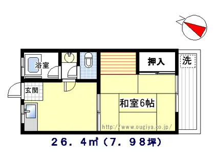 日吉荘(1K/1階)の間取り写真