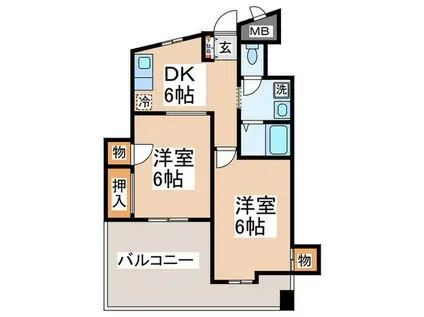 クボタマンション(2DK/2階)の間取り写真