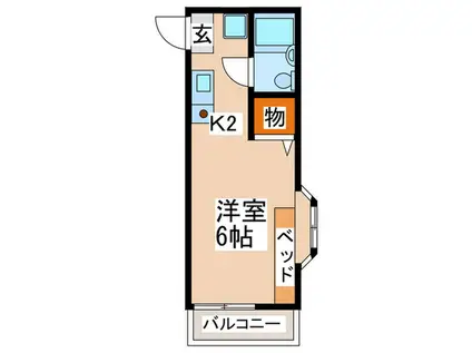 NOZU南生田(1K/1階)の間取り写真