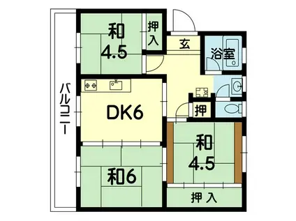鍬守ビル(3DK/5階)の間取り写真