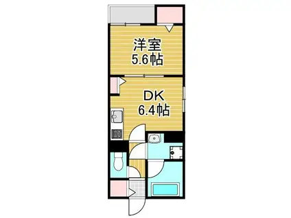 コンフォート青井(1DK/3階)の間取り写真
