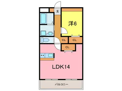 RIKIMATU(1LDK/4階)の間取り写真
