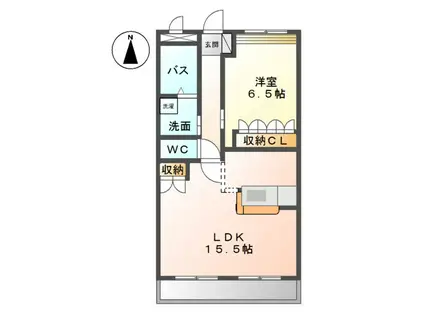 ＪＲ関西本線 春田駅 徒歩13分 2階建 築21年(1LDK/2階)の間取り写真