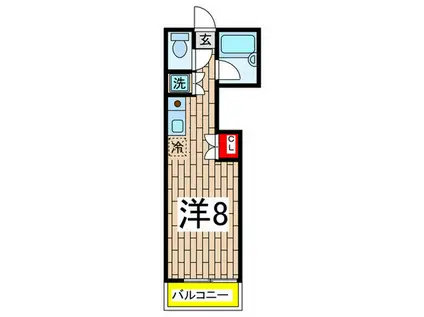 ユーハート横浜霞ヶ丘(ワンルーム/1階)の間取り写真