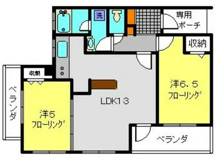 サンクチュアリ横浜吉野町パークフロント(2LDK/4階)の間取り写真