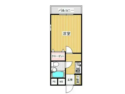アクセス南福岡(1K/1階)の間取り写真