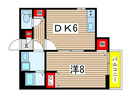 モンマール(1DK/1階)の間取り写真