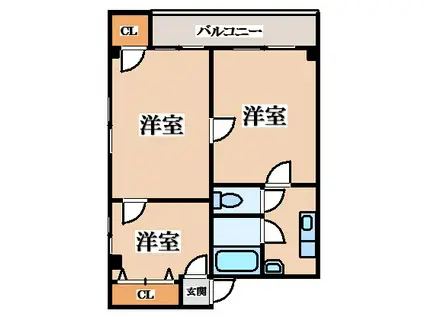 サングランデ永和(3K/4階)の間取り写真