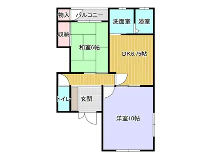 ハイツ新生(2DK/1階)の間取り写真