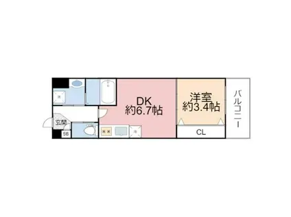 NU KITATANABE(1DK/4階)の間取り写真