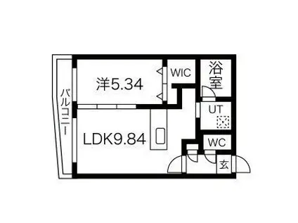 GRAN-平岸4-4MS(1LDK/5階)の間取り写真