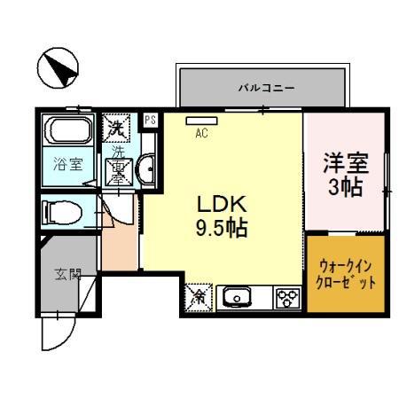 メゾンASAHI(1LDK/1階)の間取り写真