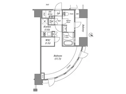 ザ・レジデンス赤坂檜町(1K/6階)の間取り写真