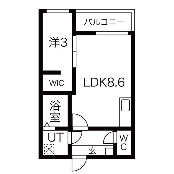 MOVE岩塚(1LDK/1階)の間取り写真