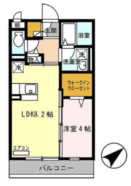 ラメゾンドゥサチ(1LDK/3階)の間取り写真