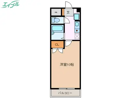エルフィン(1K/4階)の間取り写真