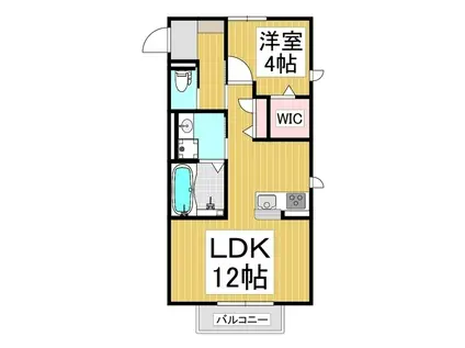 ウィステリア ONE(1LDK/2階)の間取り写真