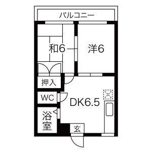 ヴェルドミール(2DK/3階)の間取り写真