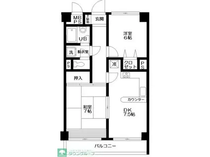 日神パレス拝島第2(2DK/4階)の間取り写真